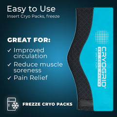 Vive Cryogrid neck ice pack demonstrates 15-20 minute therapy sessions.