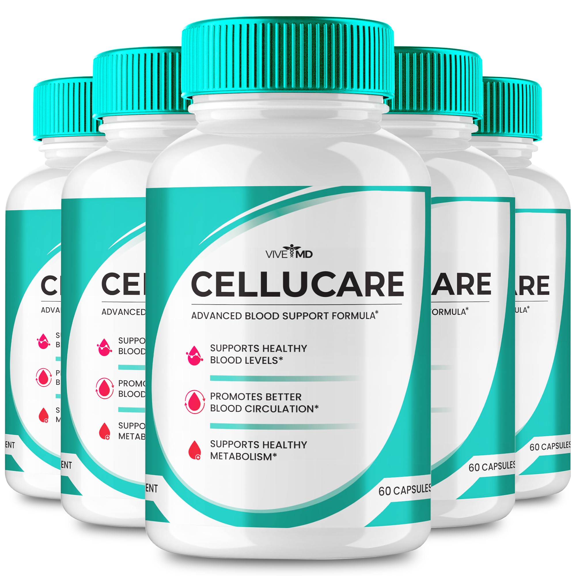VIVE MD Cellucare pills bottle for convenient daily wellness support.
