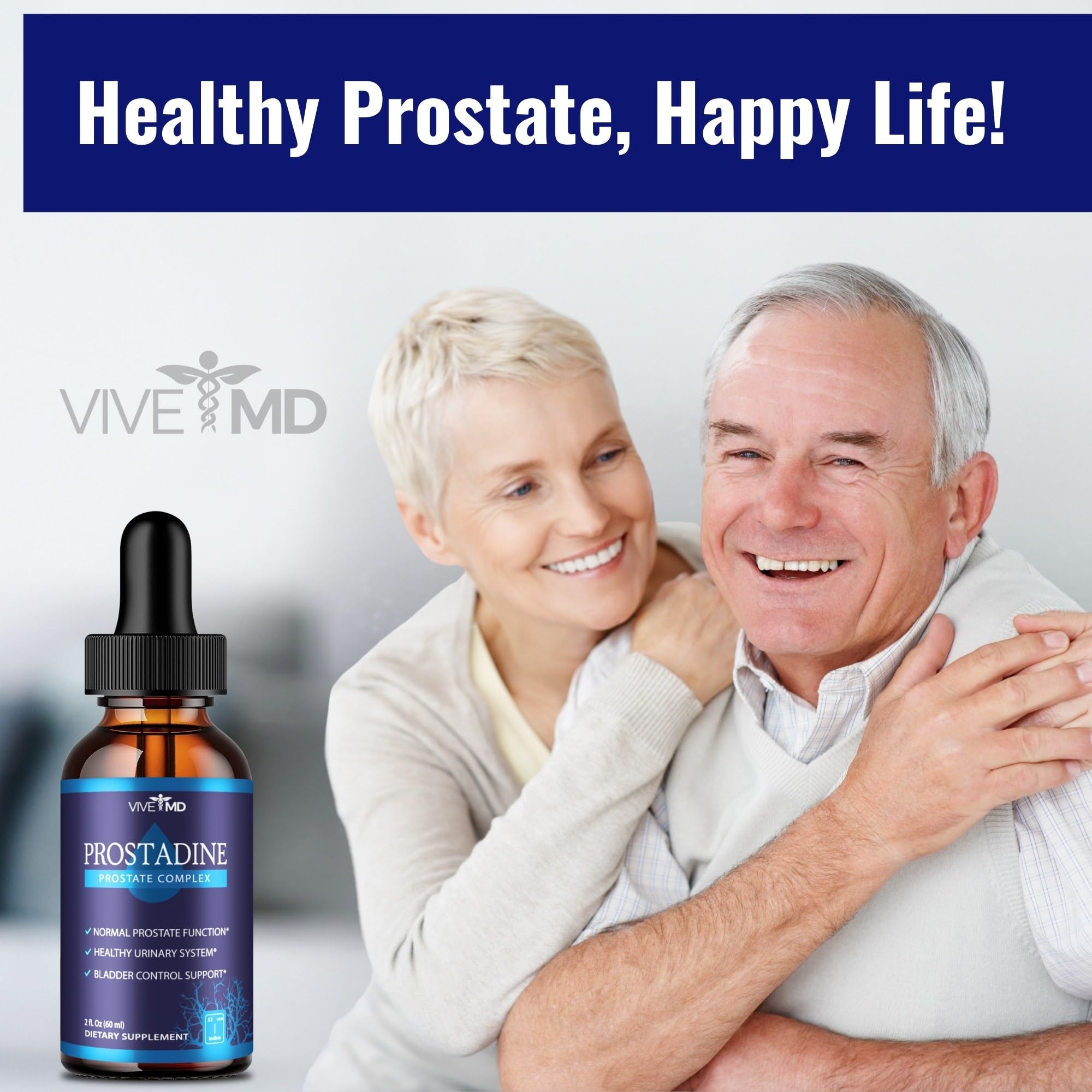 VIVE MD Prostadine Drops dosage demonstrated in beverage