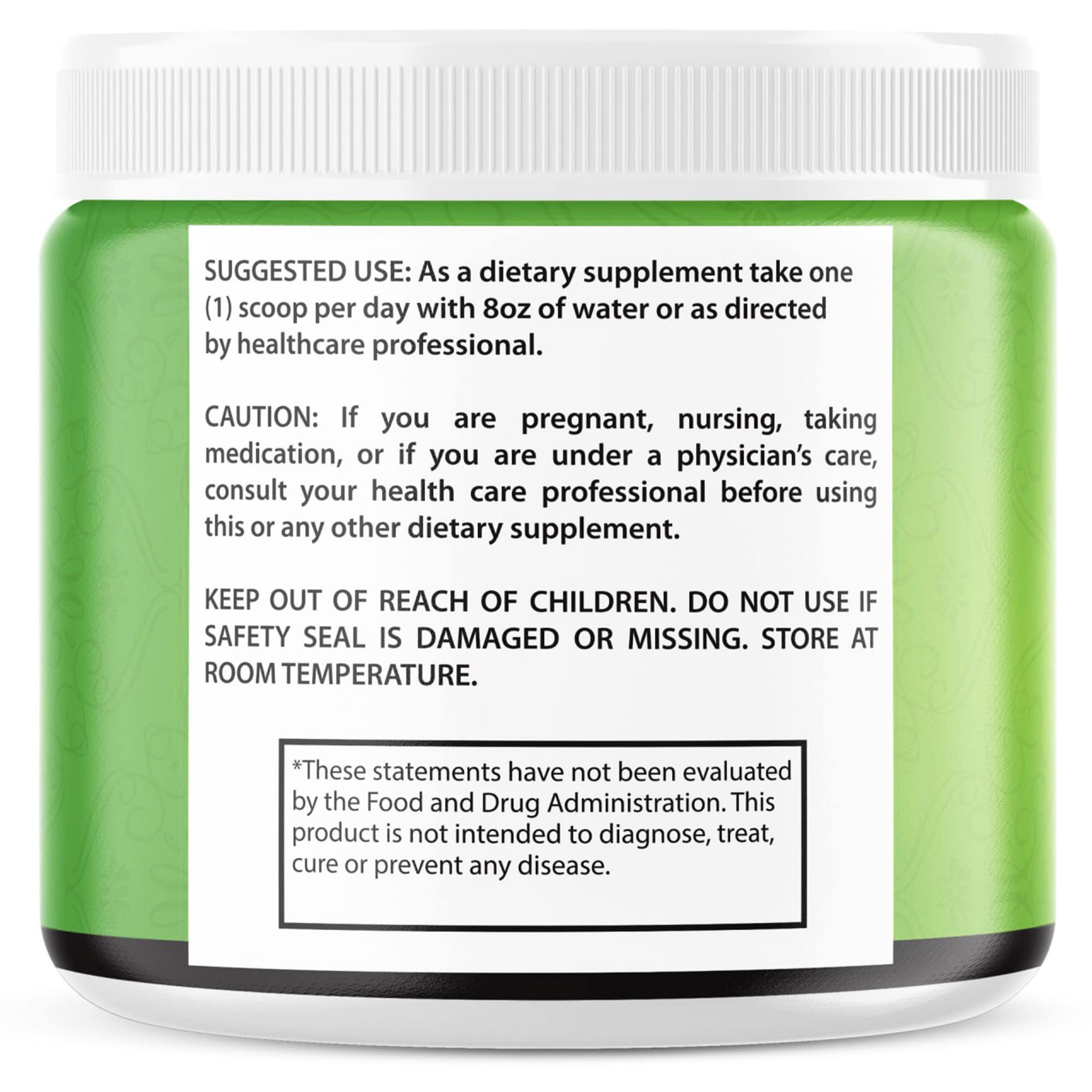 VIVE MD Tonic Greens ingredients close-up: BCAA and L-glutamine.