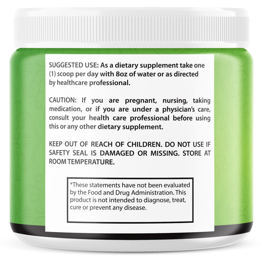 VIVE MD Tonic Greens ingredients close-up: BCAA and L-glutamine.