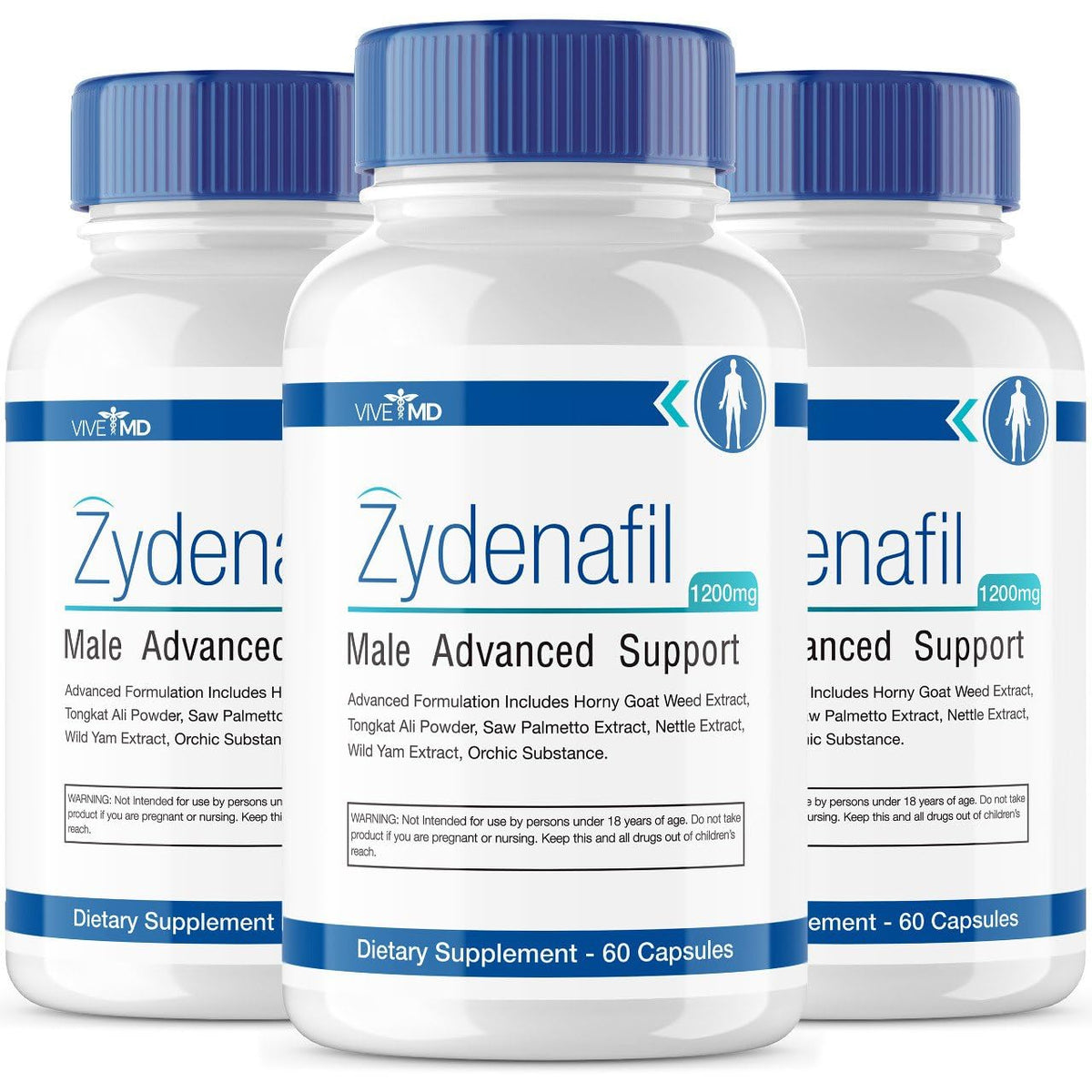 VIVE MD Zydenafil bottle front view for daily vitality.