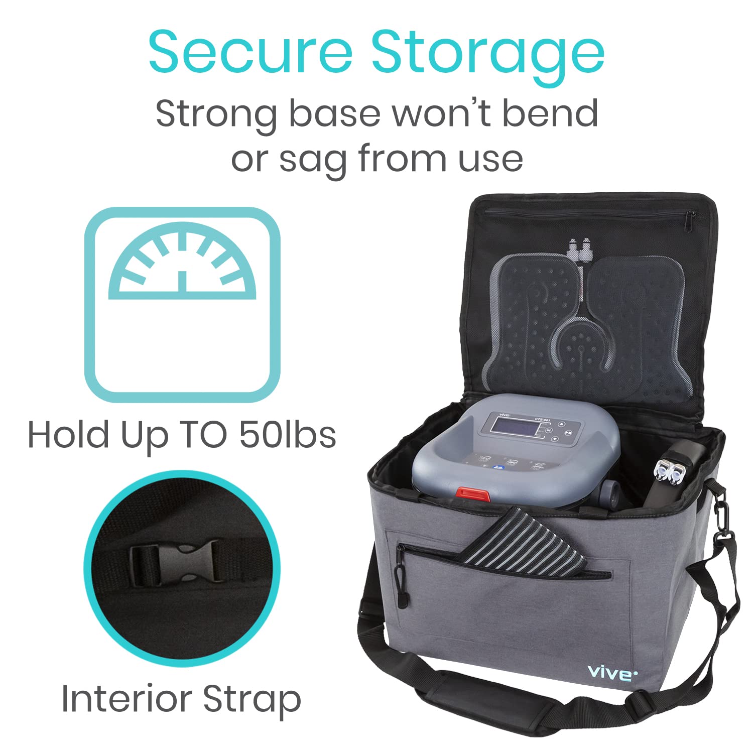 Vive travel bag adjustable strap for secure hands-free carrying