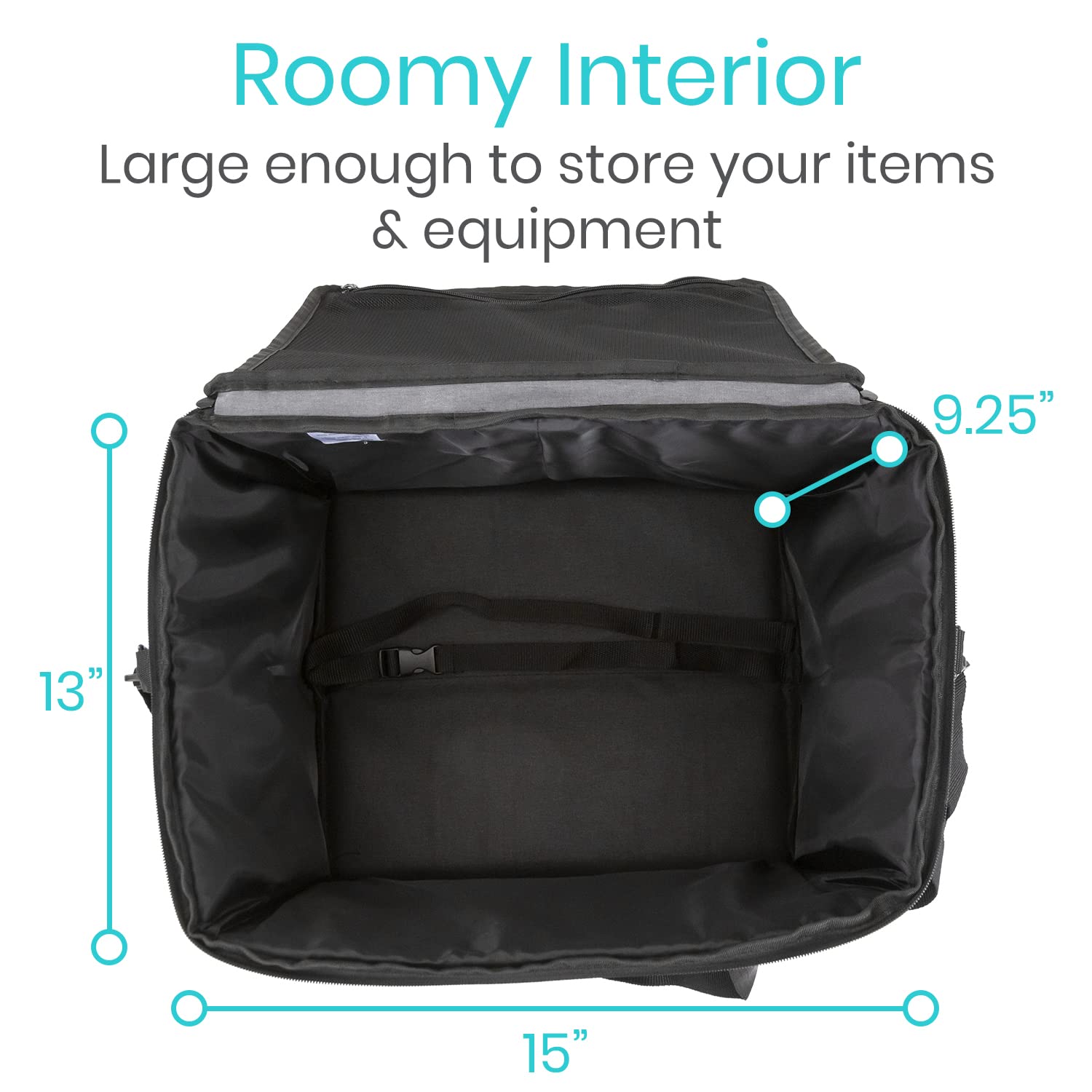 Vive travel bag interior mesh pocket holds small items