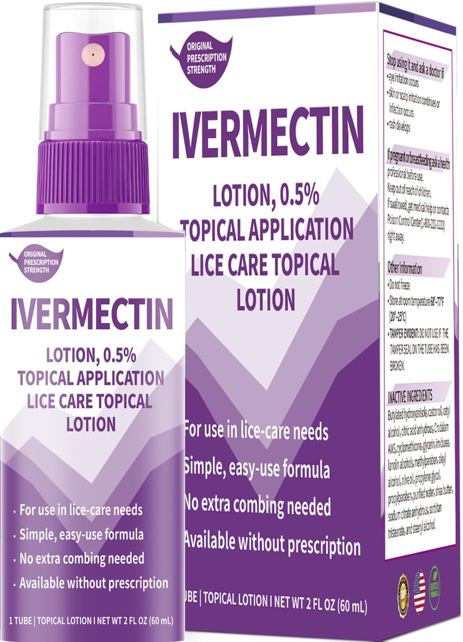 VivelysZoa Ivermectin lotion bottle for lice treatment, easy at-home use.