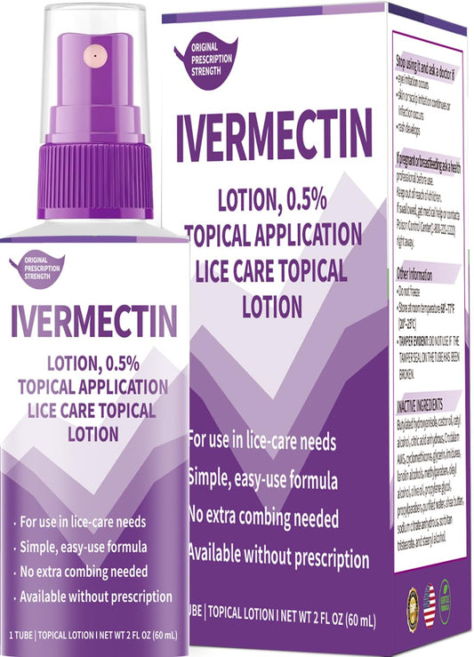 VivelysZoa Ivermectin lotion bottle for lice treatment, easy at-home use.