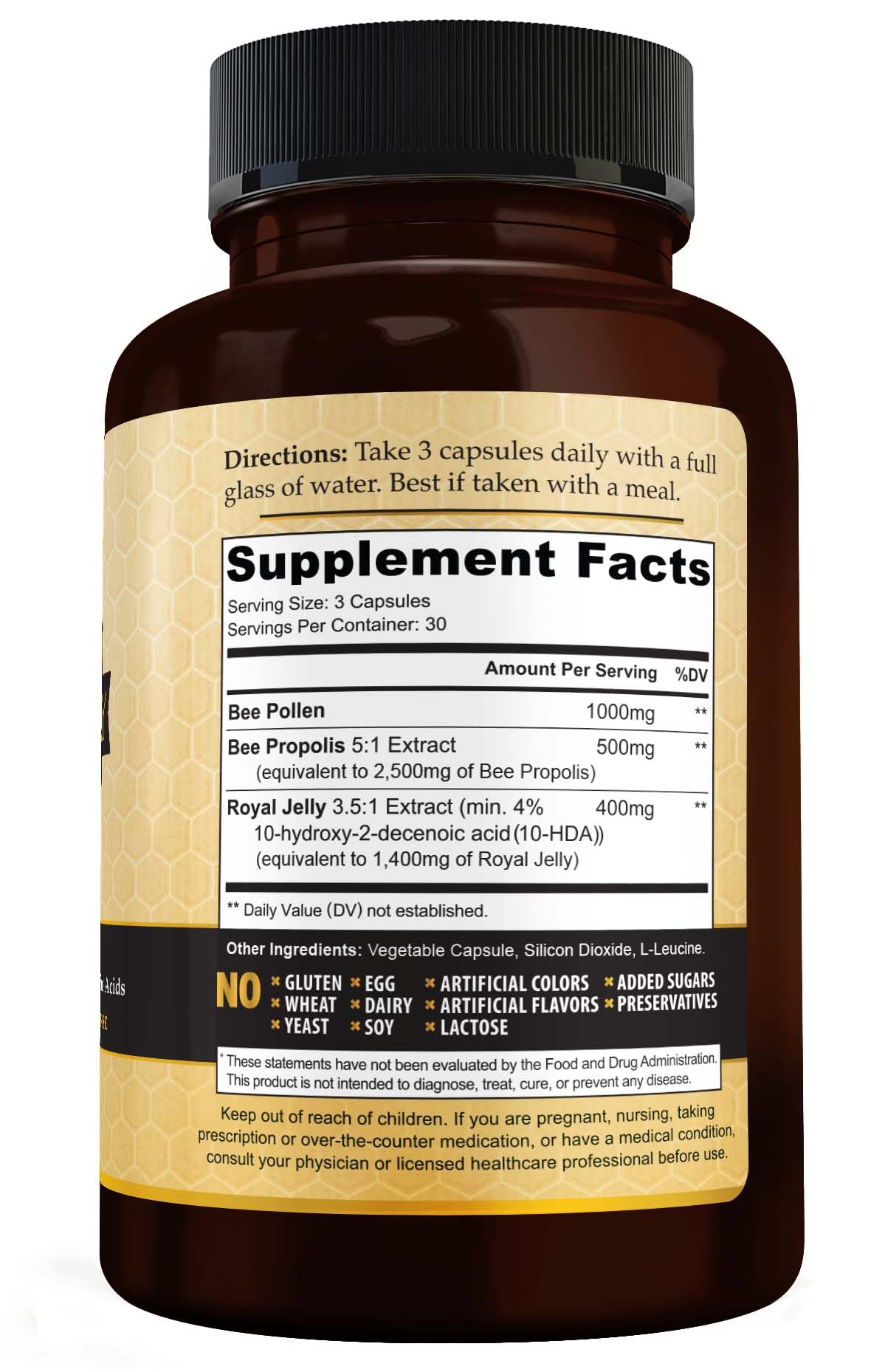 Vivid Health Nutrition royal jelly capsules close-up highlighting high potency blend for daily energy support.