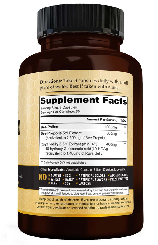 Vivid Health Nutrition royal jelly capsules close-up highlighting high potency blend for daily energy support.