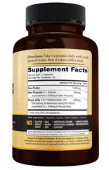 Vivid Health Nutrition royal jelly capsules close-up highlighting high potency blend for daily energy support.