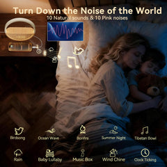 Vivilumens wake up light 20-sound library creates soothing sleep atmospheres.
