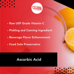 Vivion L-ascorbic acid pure crystals, high purity for nutraceutical formulations.