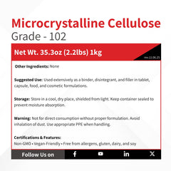 Vivion MCC102 on a scale illustrating precise weighing for formulation batches.
