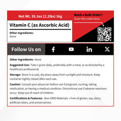 Vivion Vitamin C powder used in craft brewing and flavor enhancement.