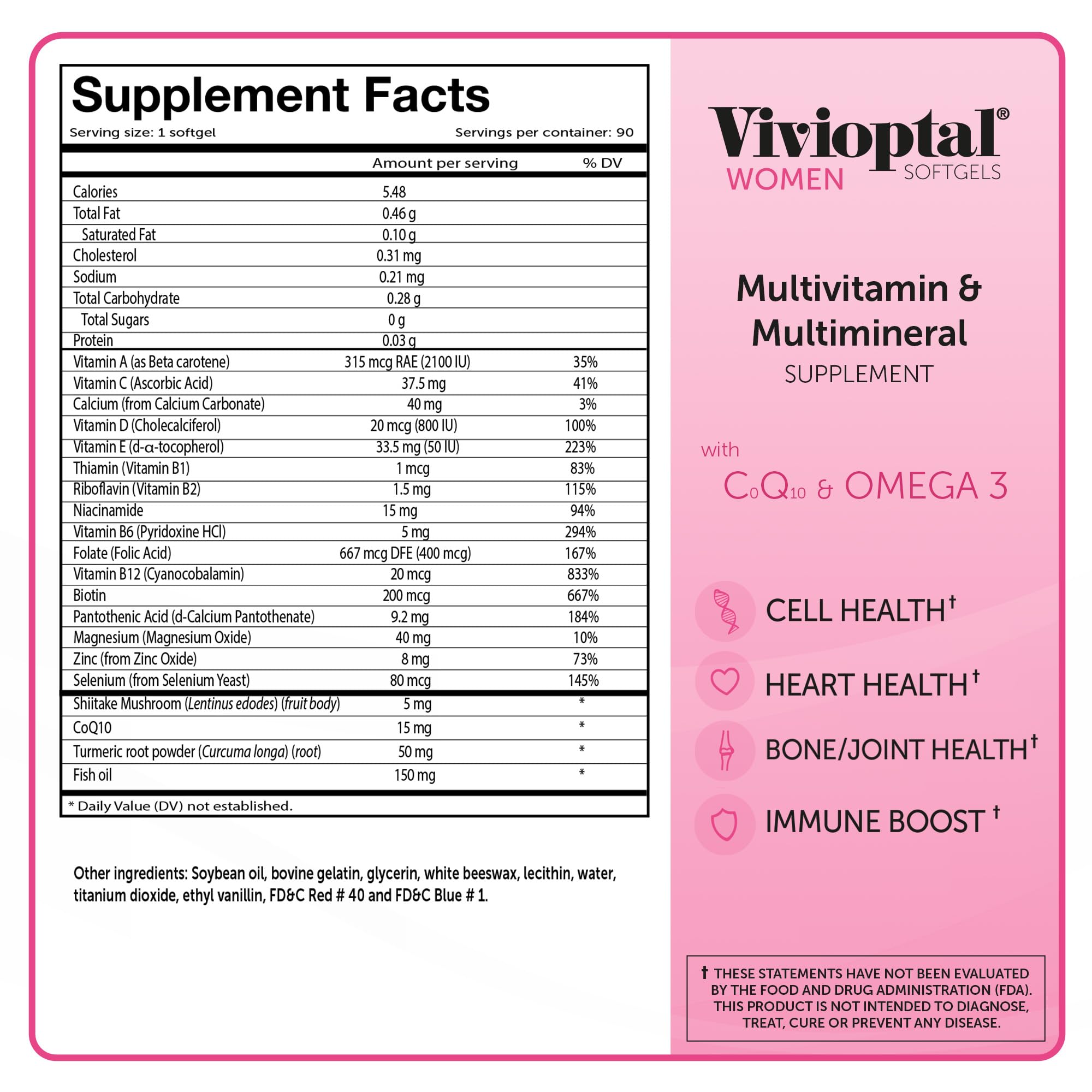 Vivioptal daily-use packaging emphasizes convenient one-per-day capsules