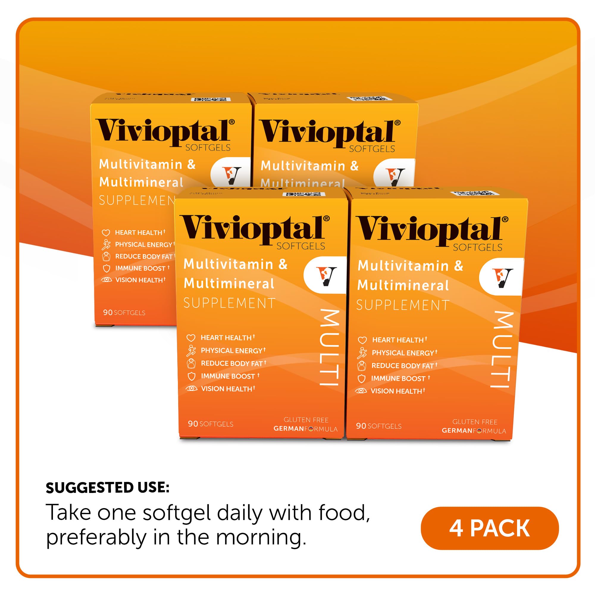 Vivioptal Multi packaging emphasizing gluten free formulation
