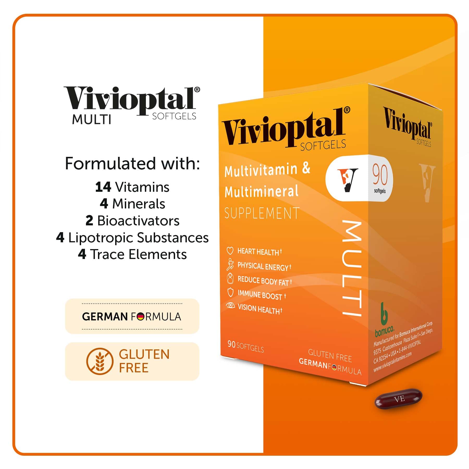 Serving with water beside Vivioptal Multi bottle for convenience
