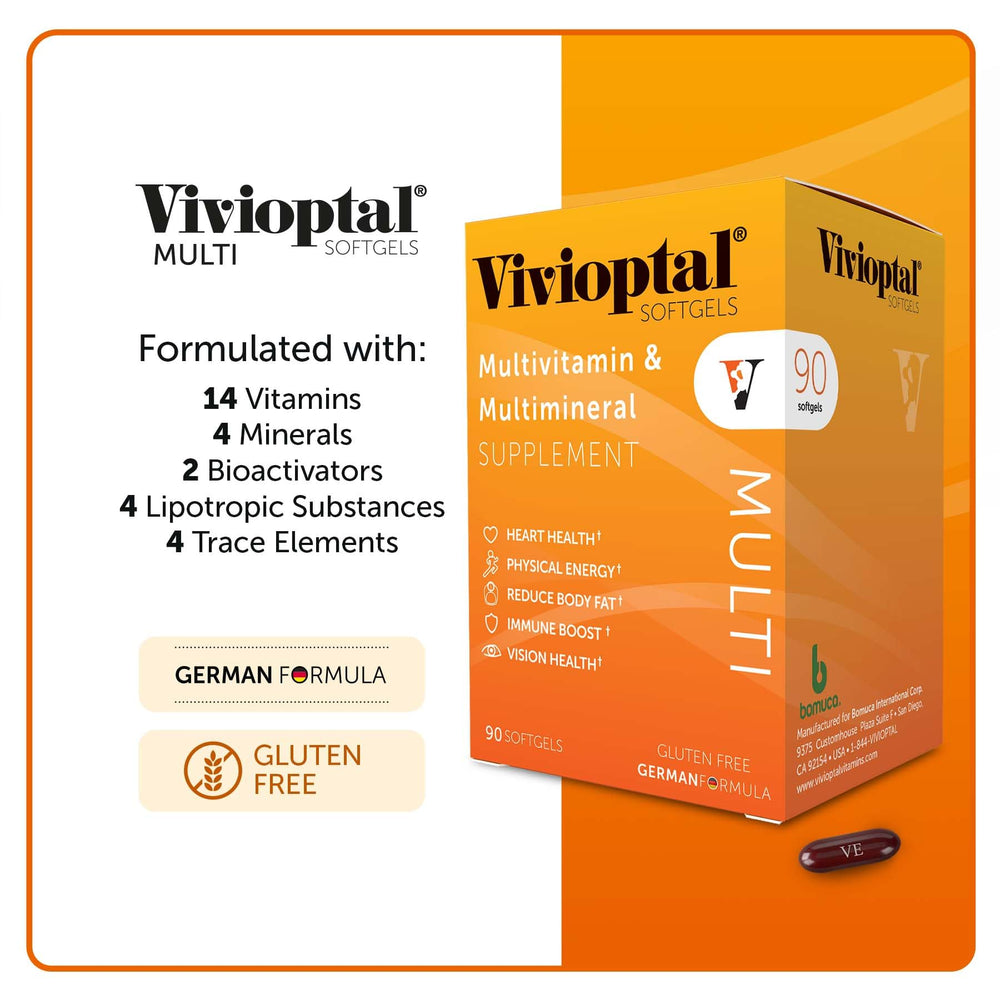 Serving with water beside Vivioptal Multi bottle for convenience