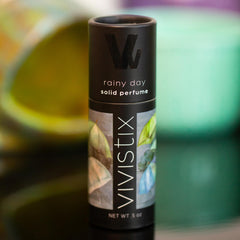 Vivistix rain scent packaging highlights USA-made, preservative-free formula.