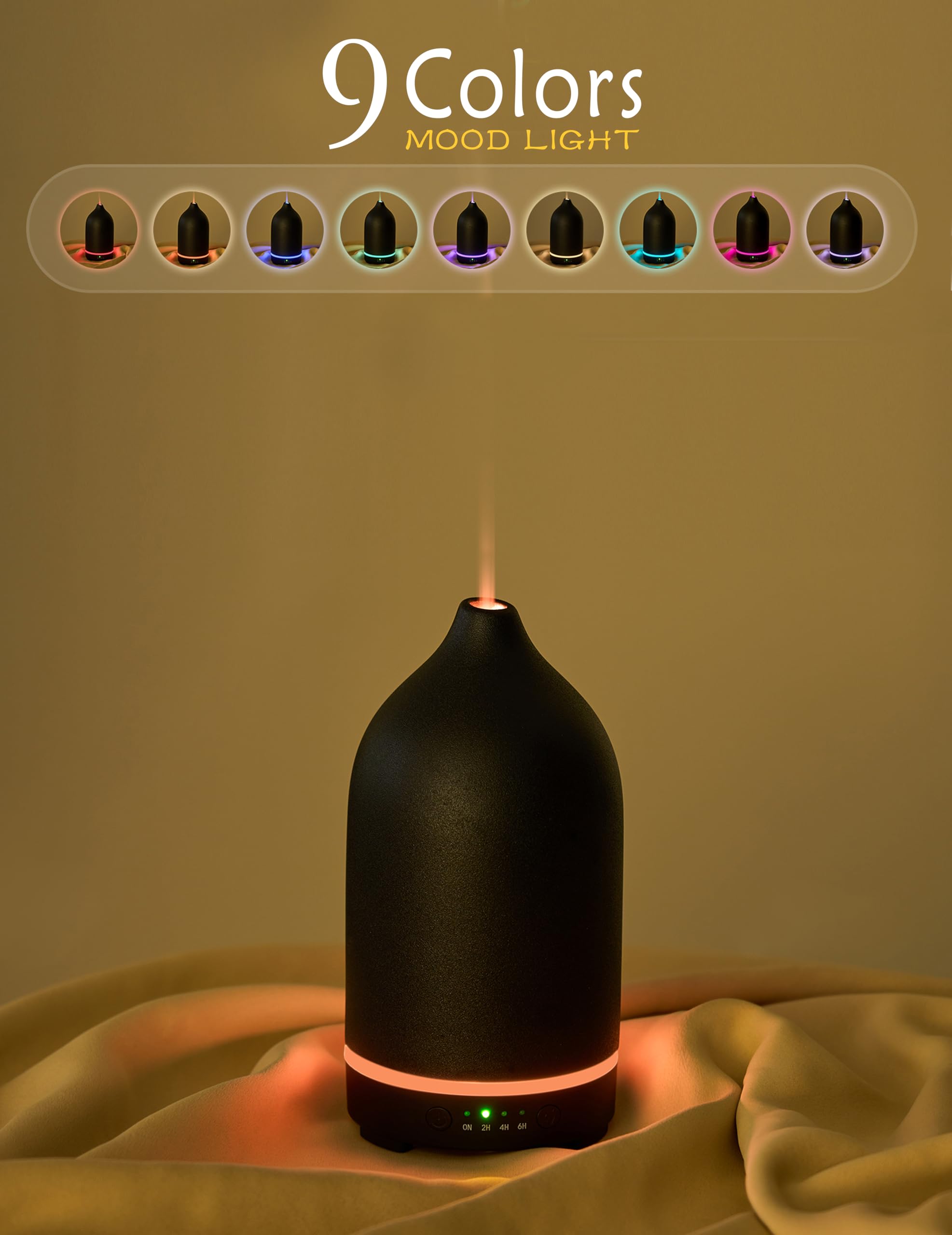 VIVITEST diffuser on a table with whisper-quiet performance
