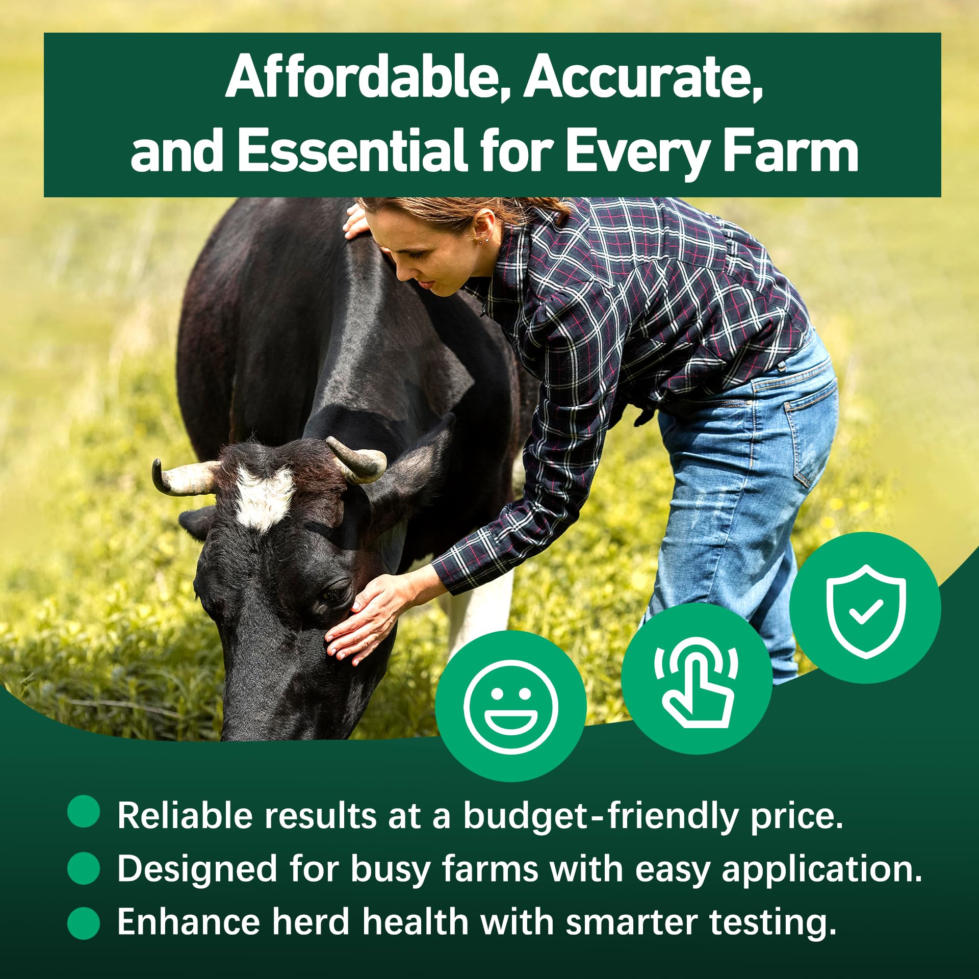 Vivometra beef cattle farm use demonstrating on-site testing.