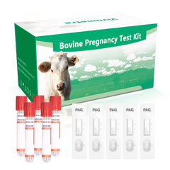 Vivometra bovine pregnancy test kit packaging for on-farm use and quick results.