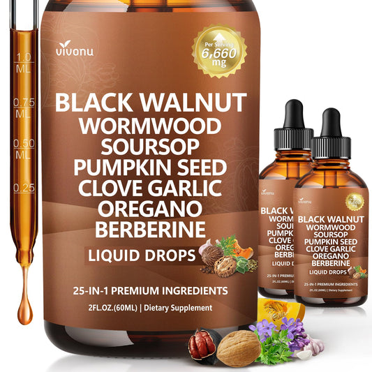 VivoNu 25-in-1 tincture bottle shows liposomal delivery for better absorption.