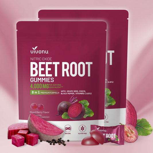 VivoNu Beet Root Gummies bottle-front for daily energy support.
