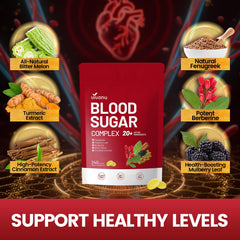 VivoNu Blood Sugar Complex ingredients close-up with cinnamon and turmeric