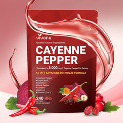 VivoNu Cayenne Pepper Softgels bottle for daily circulatory support