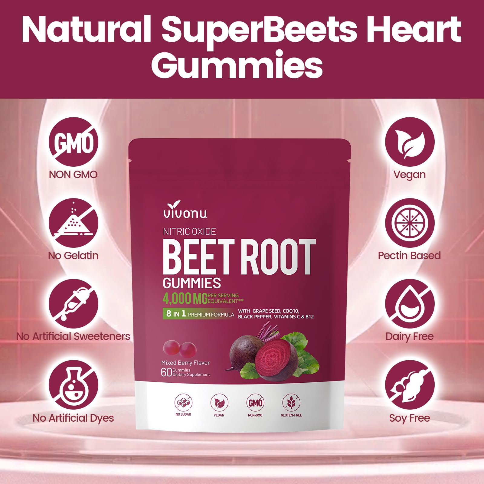 VivoNu CoQ10 inclusion supports cellular energy and vascular health.