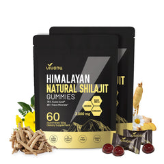 VivoNu Himalayan Shilajit Gummies pack promotes on-the-go energy and vitality.