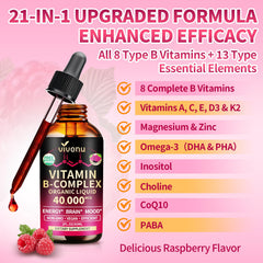 VivoNu nutrition panel close-up highlighting B vitamins and CoQ10.