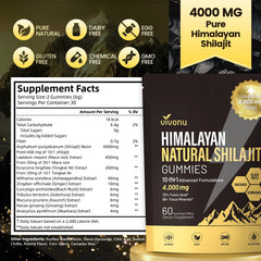 Label highlights 75% fulvic acid and 4000mg potency