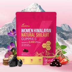 VivoNu Shilajit for Women bottle front highlighting energy support.