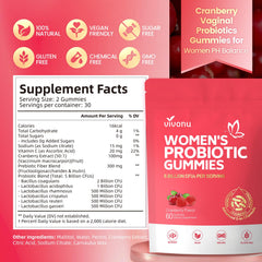 VivoNu Viginal cranberry-flavored gummies with vitamin C support.