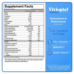 Vivioptal Men label detail noting minerals Selenium and Zinc.