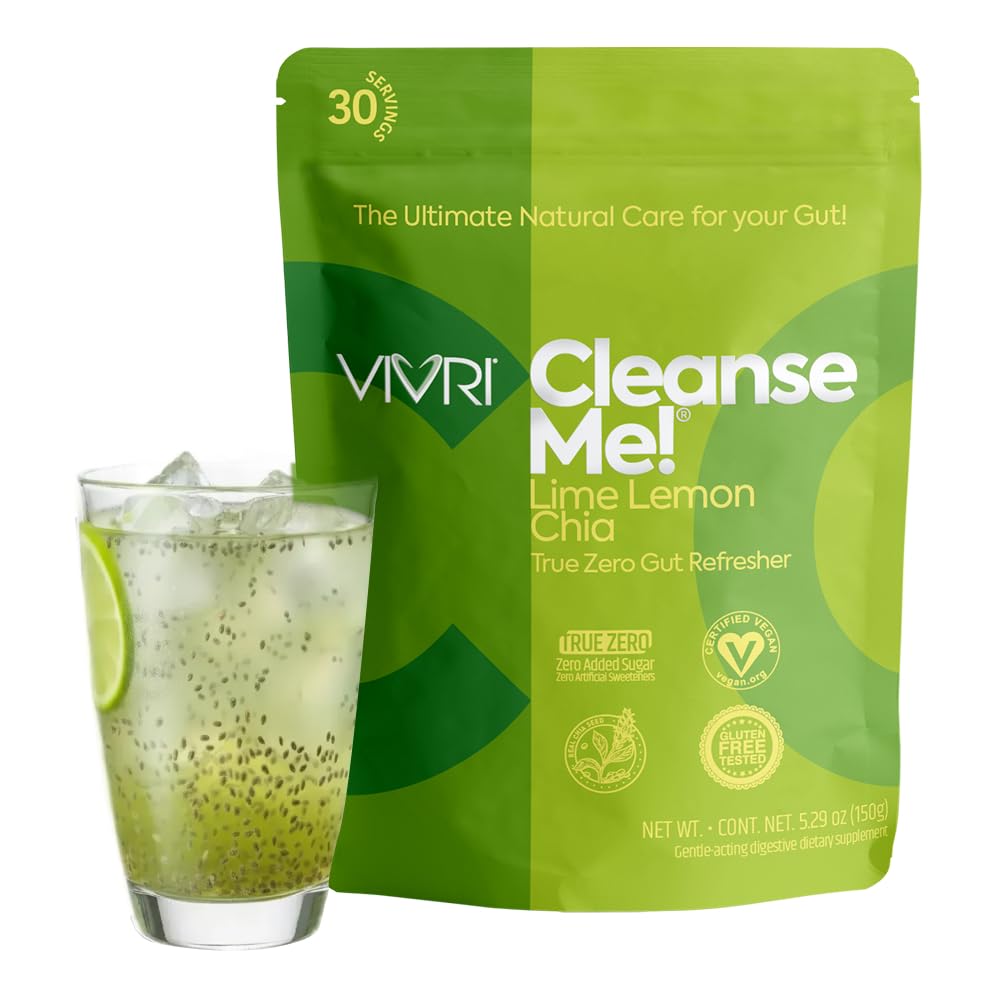 VIVRI CleanseMe bottle pour shows a refreshing detox moment for daily digestion.