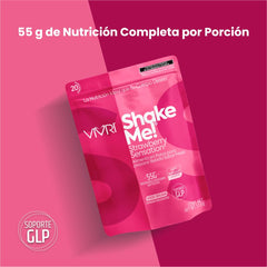 Vivri Shake Me Strawberry Sensation being poured into a glass for a refreshing snack