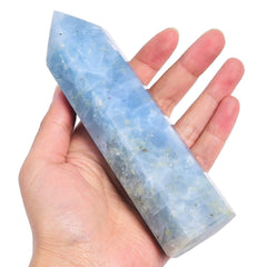 VIZYTOU Blue Celestite Tower Obelisk for calm ambiance and meditation