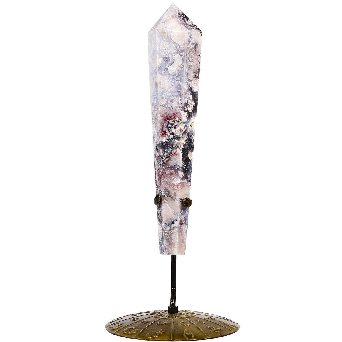VIZYTOU blue flower agate wand point for focused energy during meditation