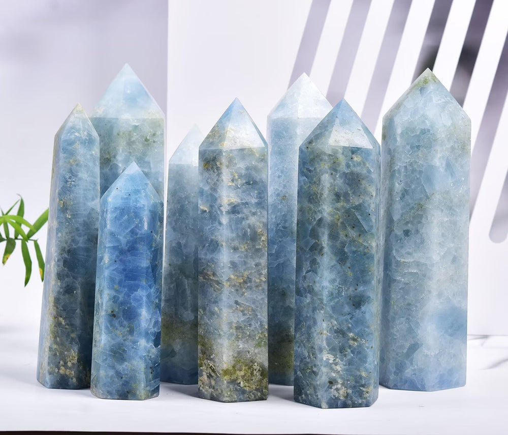VIZYTOU gift-ready blue celestite obelisk for crystal lovers
