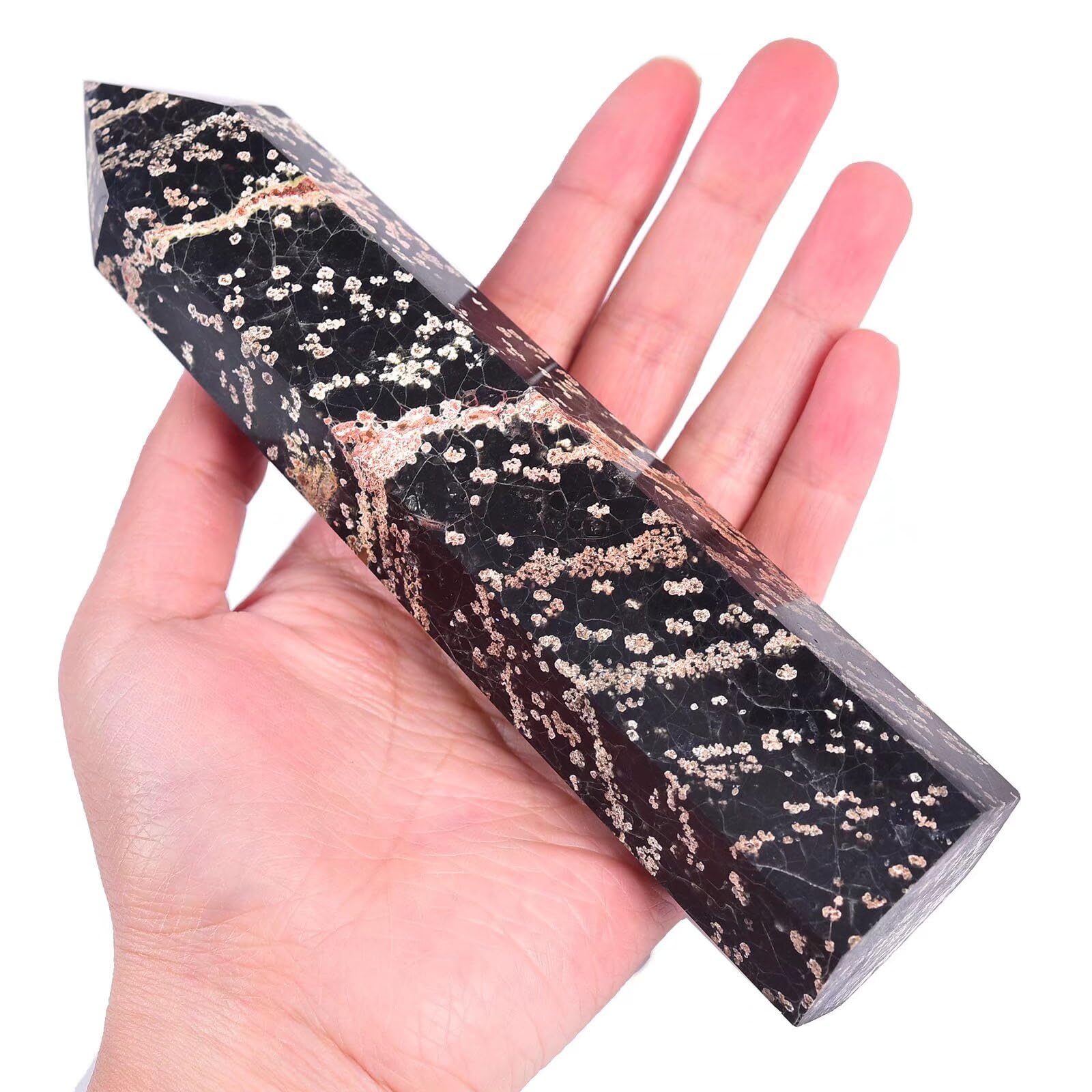 Vizytou Gold Snowflake Obsidian Tower aids meditation and decor.
