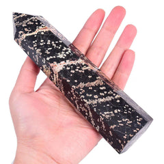 Vizytou Gold Snowflake Obsidian Tower aids meditation and decor.