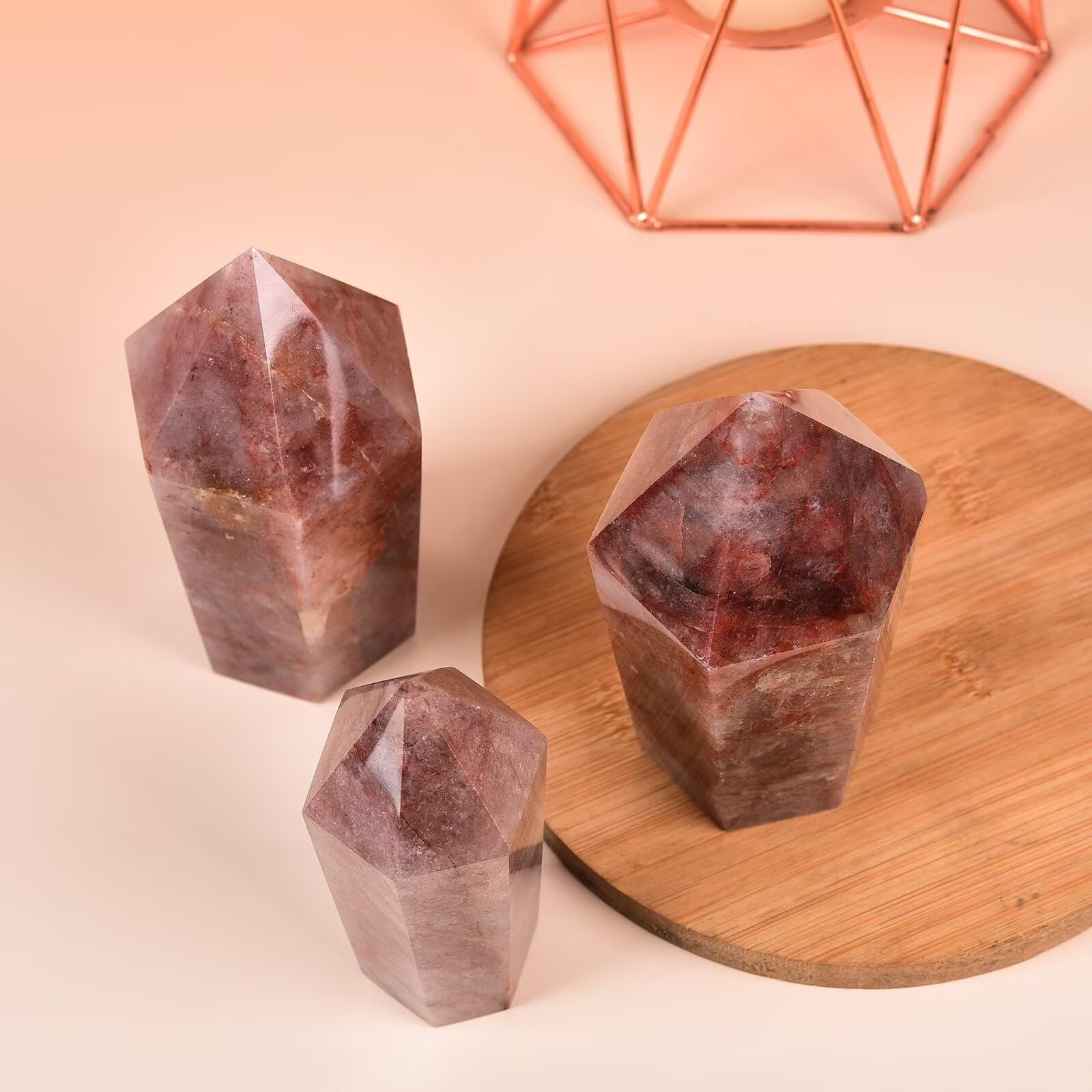 Vizytou hand-polished hematoid quartz tower for home or office.