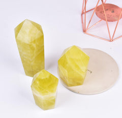 Vizytou lemon quartz crystal display adds calming energy to home or office.