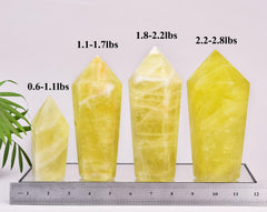VIZYTOU lemon quartz wand—hand-polished natural crystal for meditation.