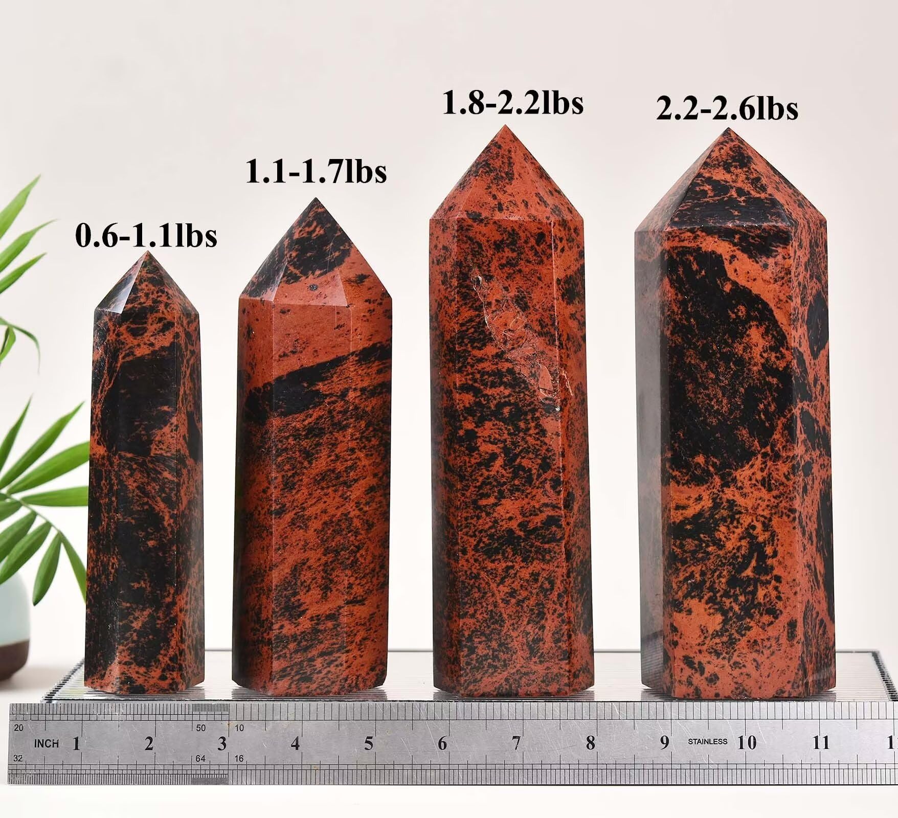 VIZYTOU Mahogany Obsidian tower decor, dramatic centerpiece for home or office meditation spaces.