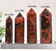 VIZYTOU Mahogany Obsidian tower decor, dramatic centerpiece for home or office meditation spaces.