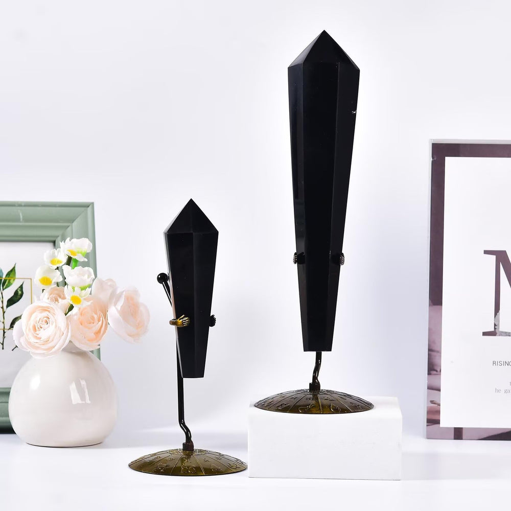 VIZYTOU Obsidian Wand in a calm meditation scene