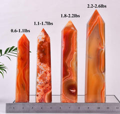 VIZYTOU Red Agate Tower Obelisk in home decor elevates the meditation space.